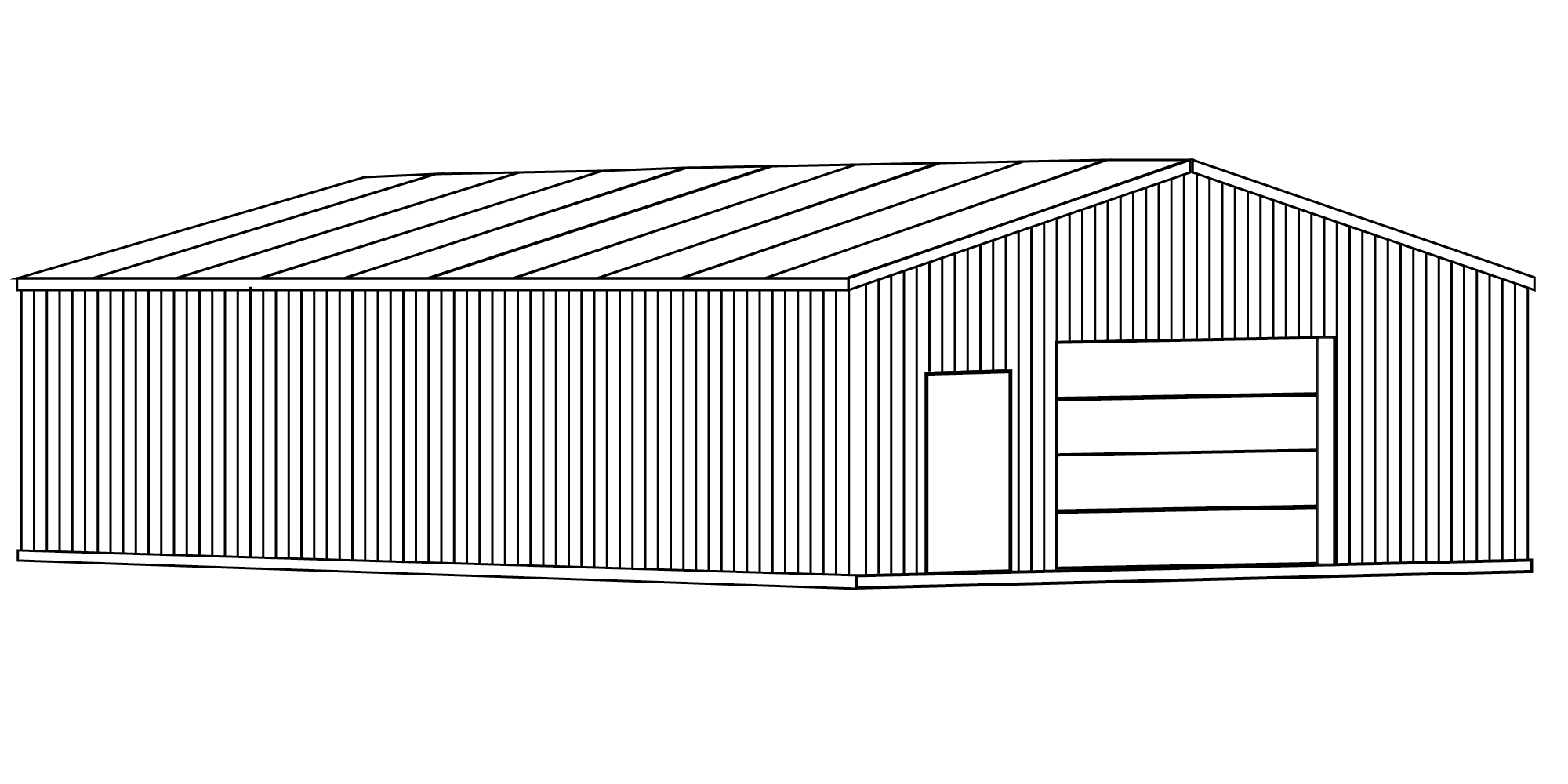 Diagram of a metal barn